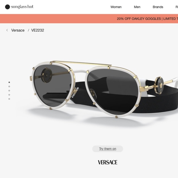 Versace Medusa Metal Aviator Sunglasses - Picture 2 of 6